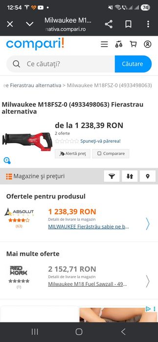 Fierastrau Sabie Milwaukee M18 FSZ