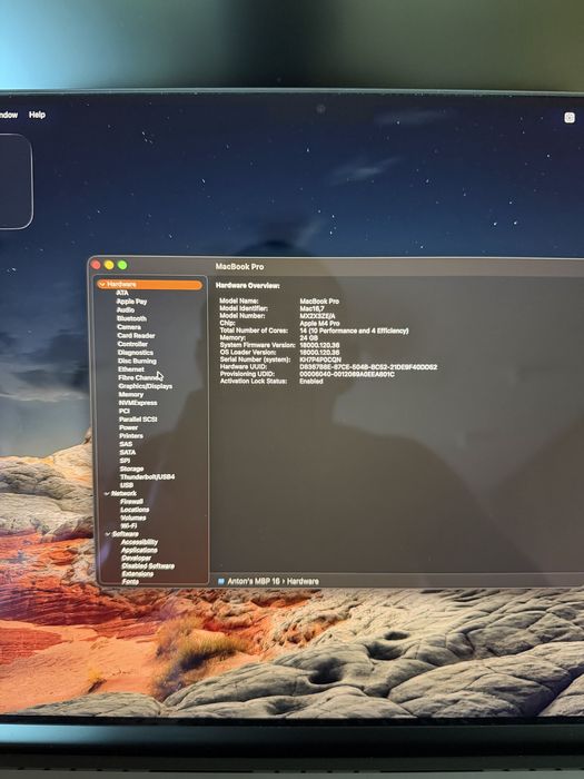 MacBook Pro 16” M4 Pro / 24GB RAM / 512GB SSD / Space Black (Гаранция в Бг 2г.)