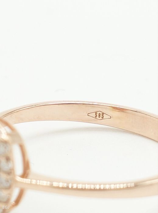 Inel din aur roz 14K cu tanzanit și diamante naturale