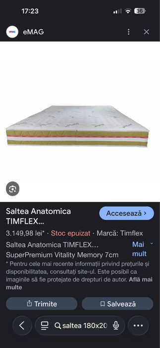 Saltea anatomica timflex.