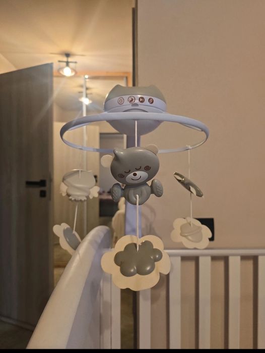 Carusel Muzical pentru Patut Bebelusi, 3in1, cu Proiector, Transformab