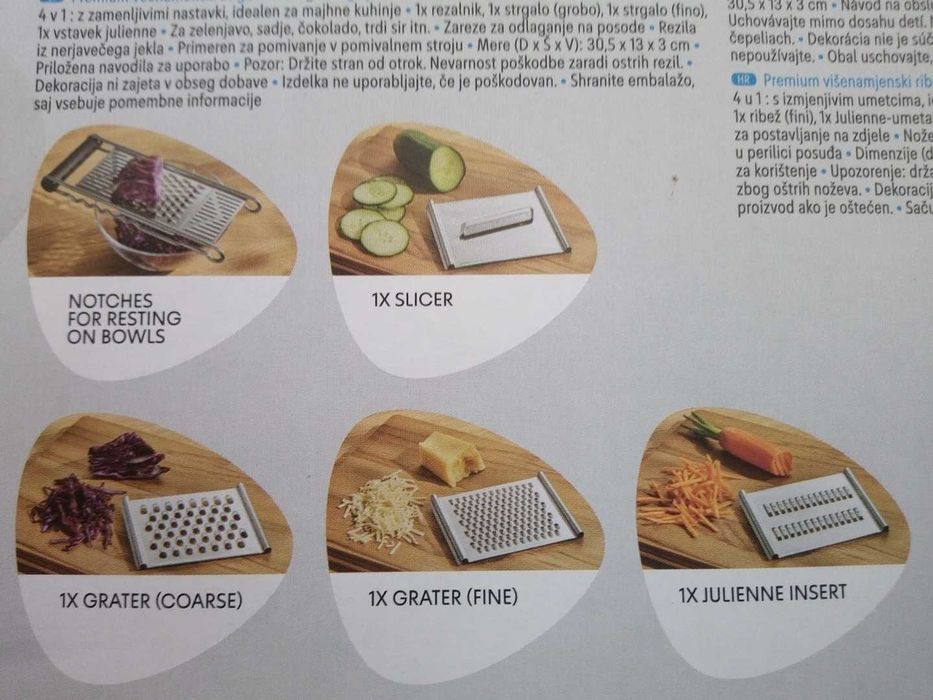 Răzătoare multifuncțională 4-în-1 inox Silvercrest – NOUĂ