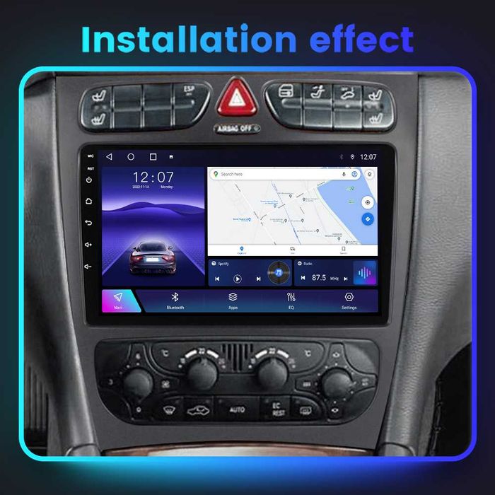 Navigatie Android 14 Mercedes C Class W209 W203 1/8 Gb  CarPlay CAMERA