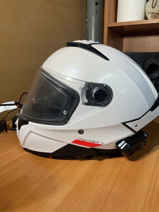 Мото каска в комплект с пинлок и комуникатор