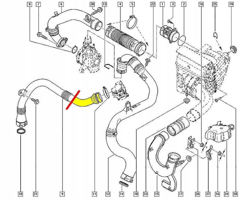 8200804000 Kit Reparatie Furtun Intercooler Renault Megane 3 Scenic