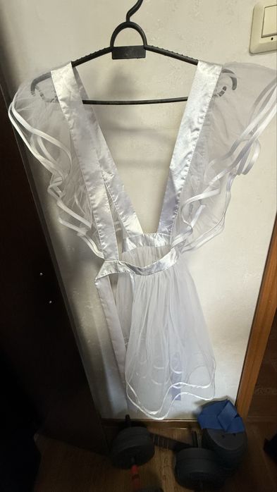 Школьная форма: платье + белый фартук