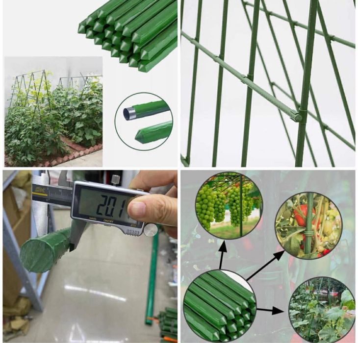 КОЛЧЕ ЗА ДОМАТИ Ф 20, 210 см | Поцинковано PVC покритие, Цени на едро