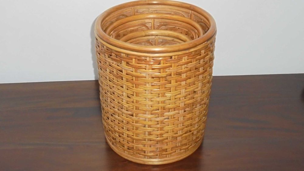 cos fructiera suport ratan impletit  bambus  cadou