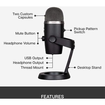 Microfon Logitech Blue Yeti Nano Negru