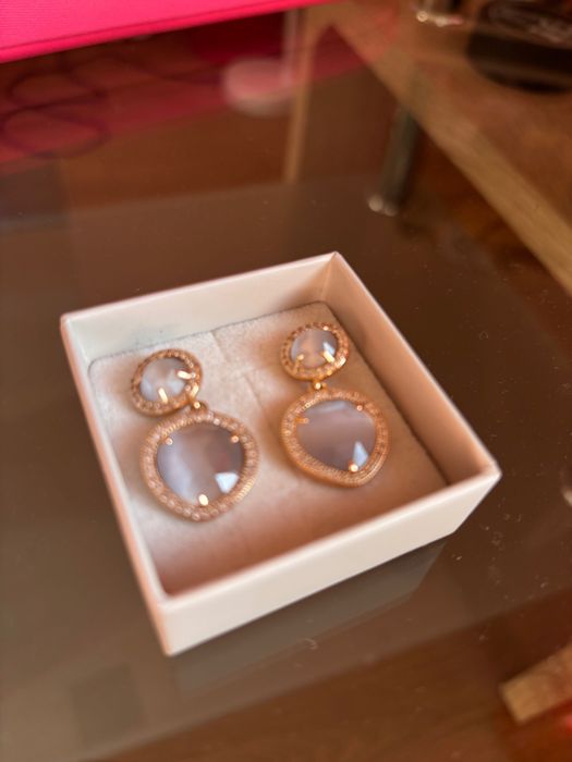 Обеци от нераждаема стомана с 24 карата златно покритие