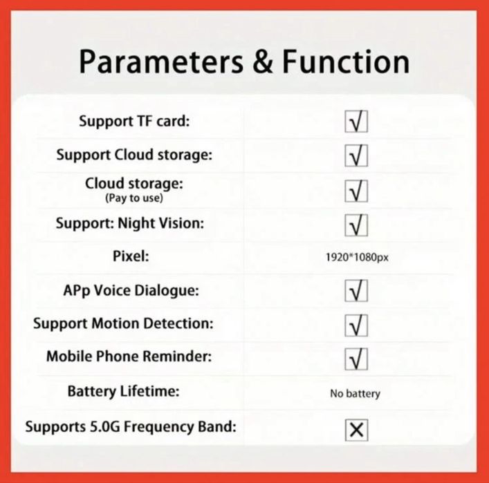 Wi-Fi Охранителна камера 1080P UHD за външна и вътрешна употреба