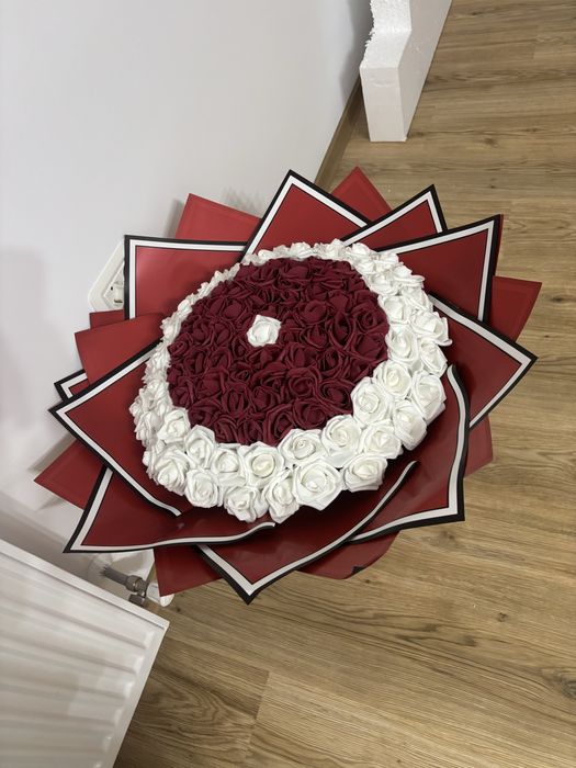 Buchet trandafiri spuma(101)