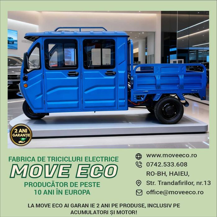 Triciclu electric 4 usi model T2 – 25km/h model NOU fara permis