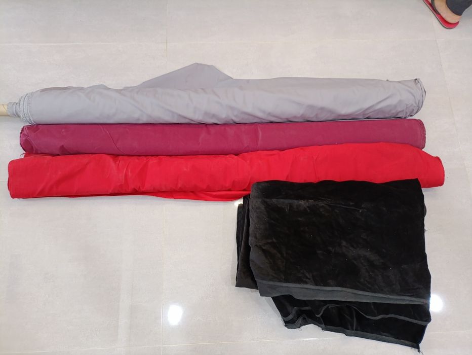 Ткани хлопковые велюр черный