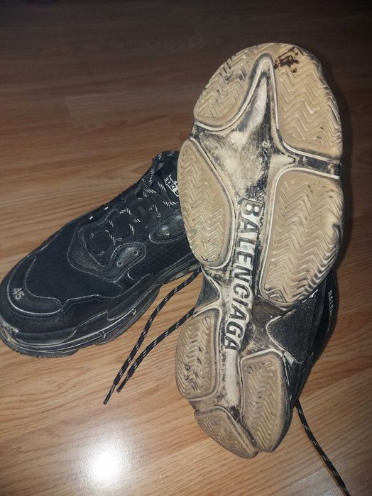Sneakers originali 100% BALENCIAGA TRIPLE S BLACK FADED,full box