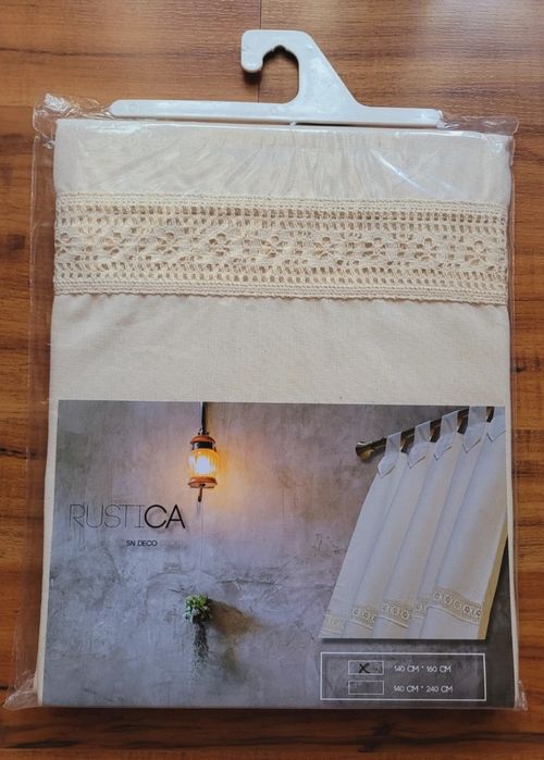 Set 2 Perdele 100% Bumbac, 140x160, Crem