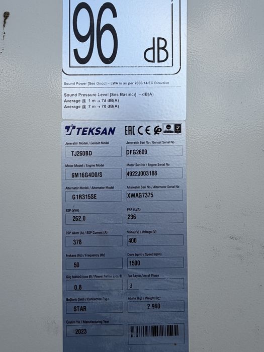Дизелный генератор тўркия TEKSAN сотилади