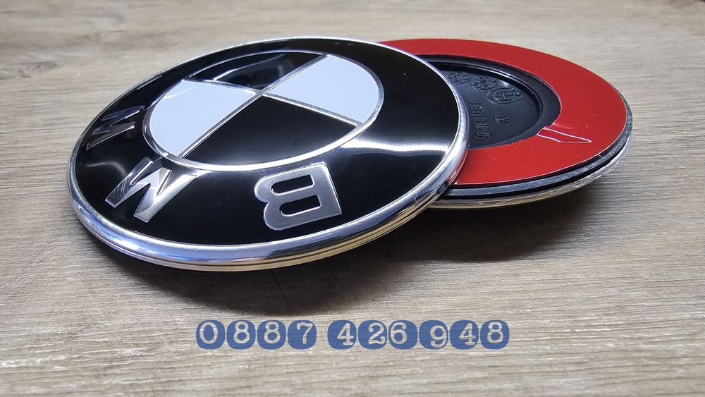 Черно бяла емблема за Бмв 82мм за Ф серия  bmw F10 F20 f30 F31 G20 G21