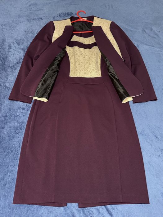 Costum elegant Giannini mărimea 52 (Rochie + Sacou), Stare Excelentă