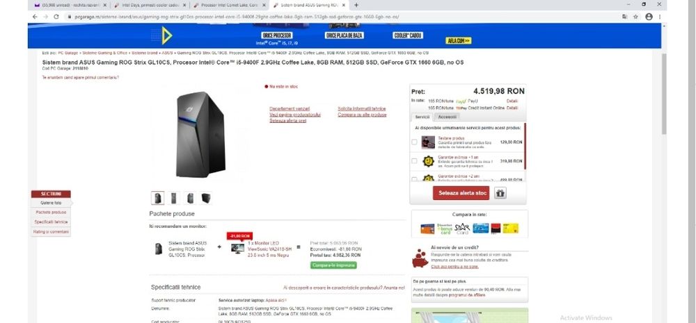 Vand pc gaming Asus ROG -Republic of Gamers