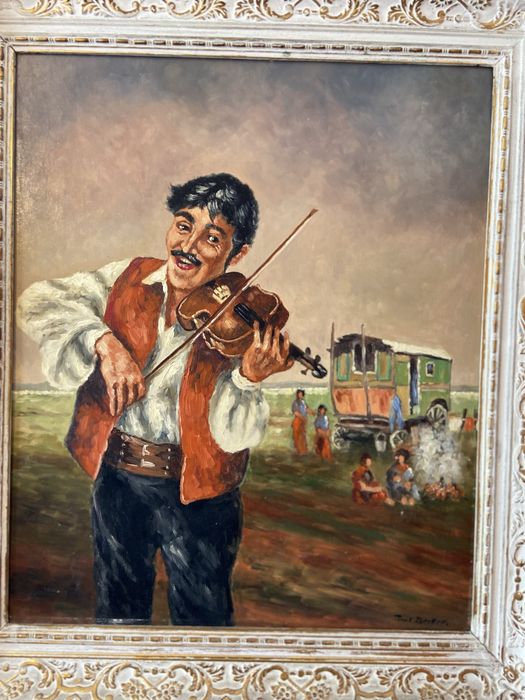Violonistul - tablou pe panza / 78/68 cm ext