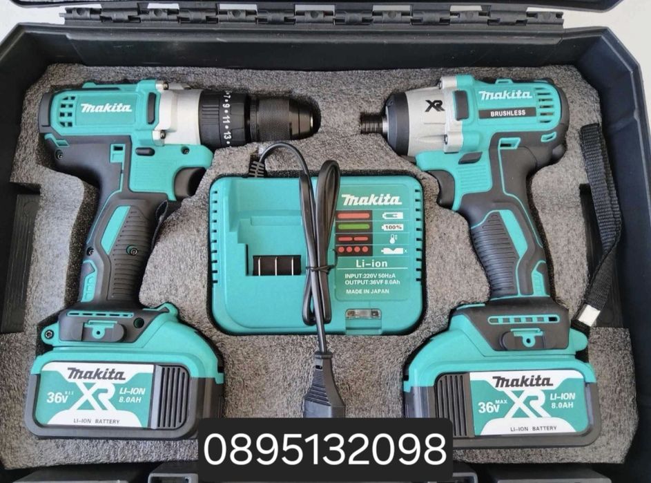 Промоция Винтоверт Makita36V  и Гайковерт 2&1 Пълен комплект