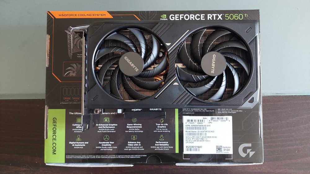 Видеокарта Gigabyte RTX 5060 Ti 8GB с гаранция до 2029г