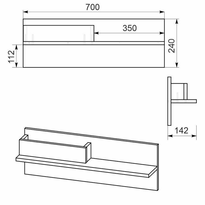 Нова! Закачалка/етажерка за стена Компанит В-6