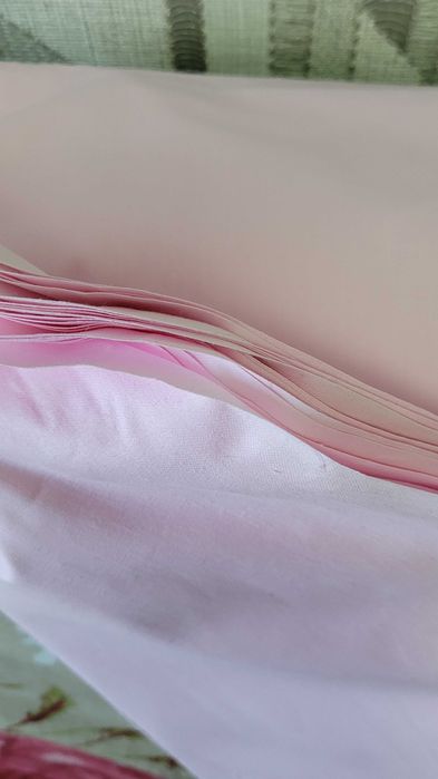 Ткань, наперник, новая, 10 м. цвет розовый