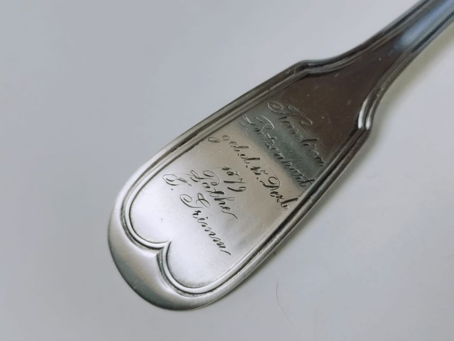 Veche lingura din argint de 800, 1879