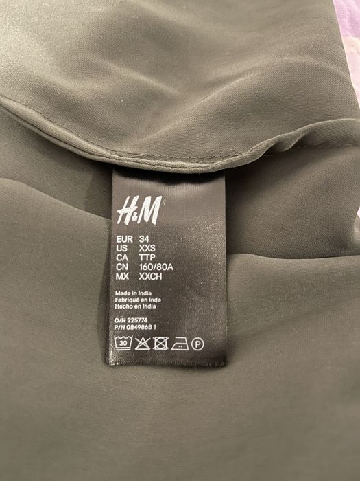 Rochie H&M kaki lungă, cu curea, XS / S