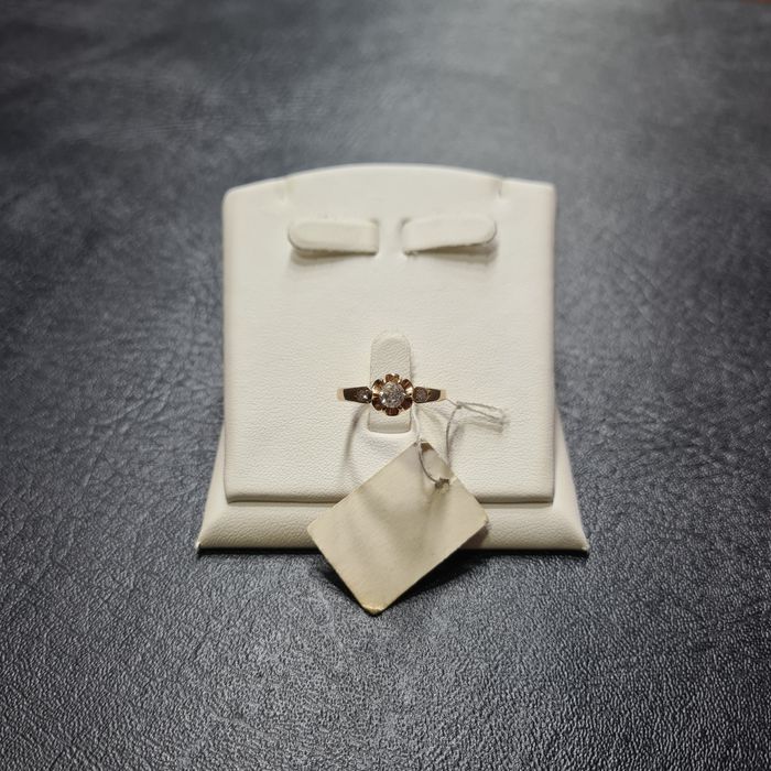 Кольцо Золотое Розочка с Бриллиантами