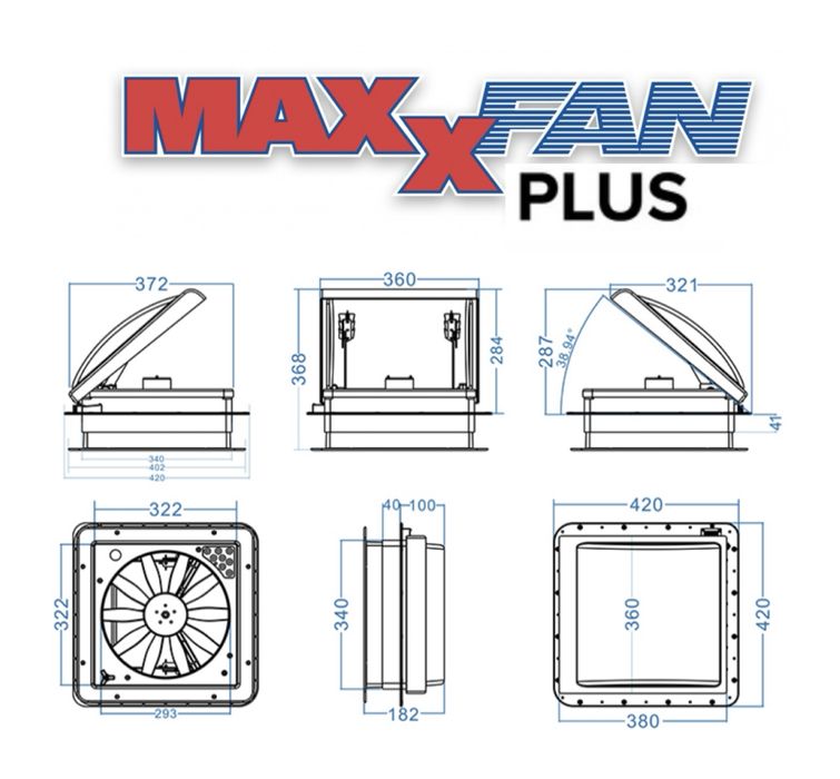 Trapa MaxxFan Plus cu ventilator 12V pt rulota/autorulota/camper