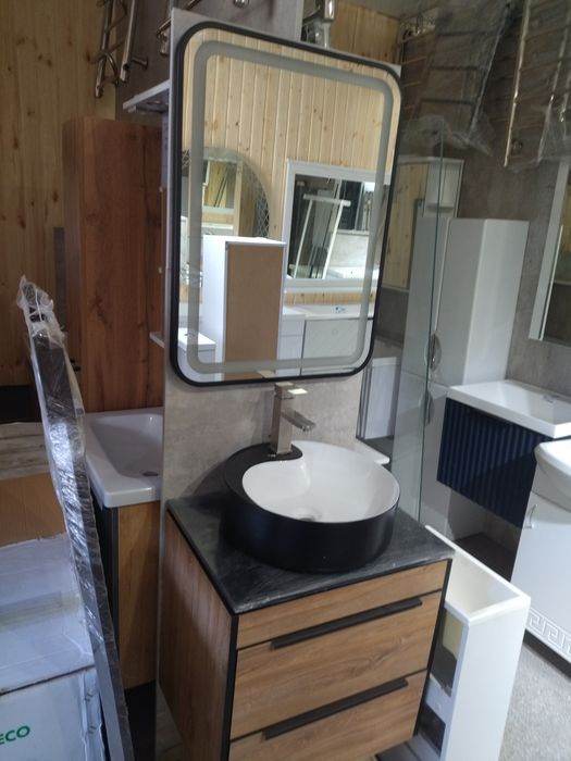 Тумба раковина 100 с зеркалом