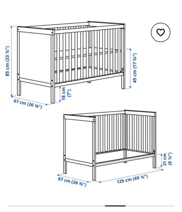 Детско легло 60/120 SUNDVIC с матрак мемори пяна.