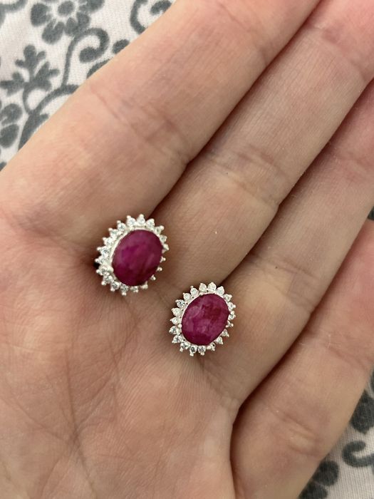 Рубиновые серьги