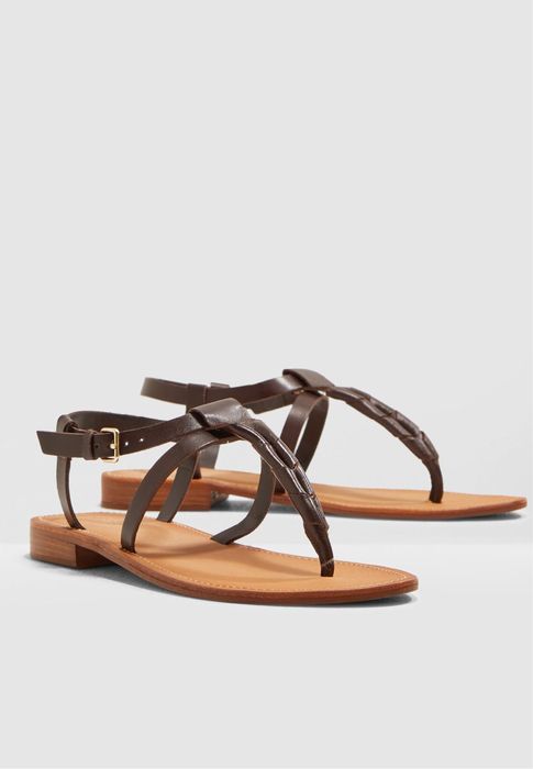 Дамски сандали MANGO - ест. кожа