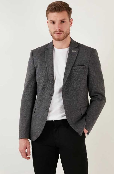 Sacou blazer 50 L premium slim Strellson lana respirabila moale gri