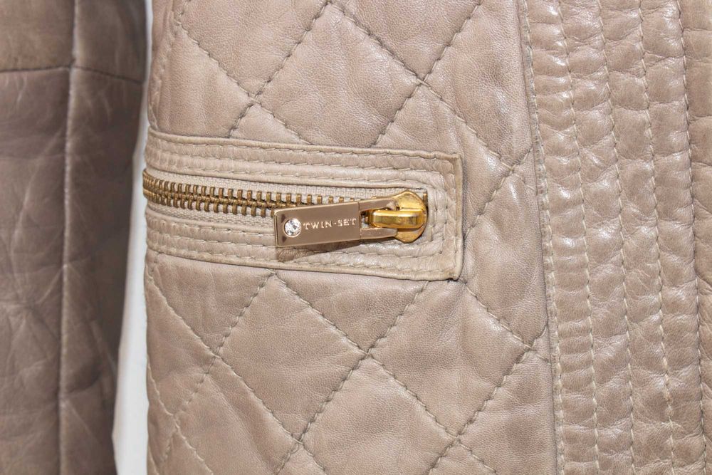 TWINSET Simona Barbieri дамско яке естествена кожа капитонирано S