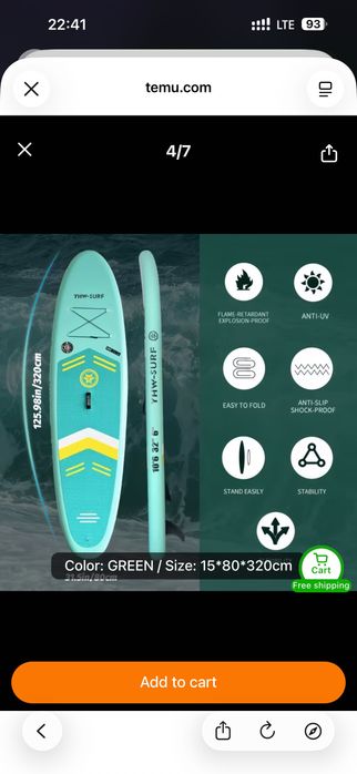 Placa Sup noua paddle board 320 x 80 x 15 stand up