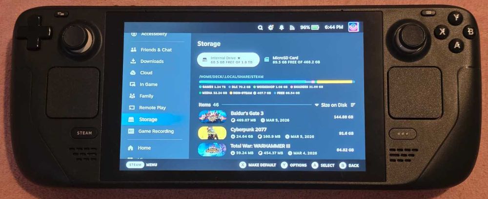 Steam Deck LCD 2TB + 512GB microSD + Dock USB-C + husă + încărcător