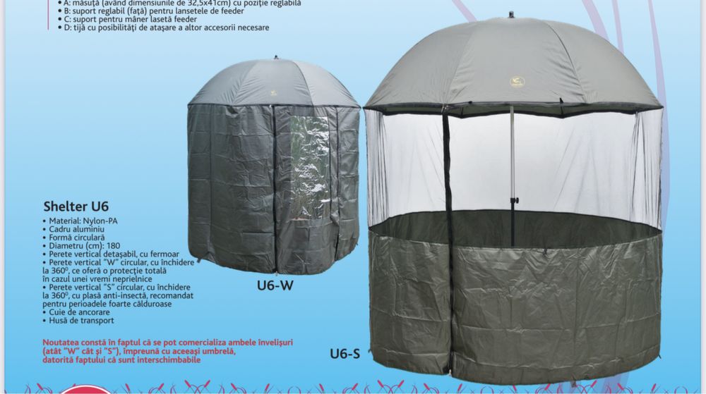 Umbrela Baracuda Shelter U 6 nou 2023 cu doua închideri separate