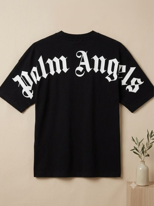 Черна овърсайз тениска Palm Angels с лого на яката – размер M