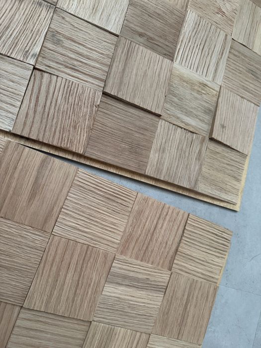 3D стенна облицовка от масивен дъб – 450 x 450 мм