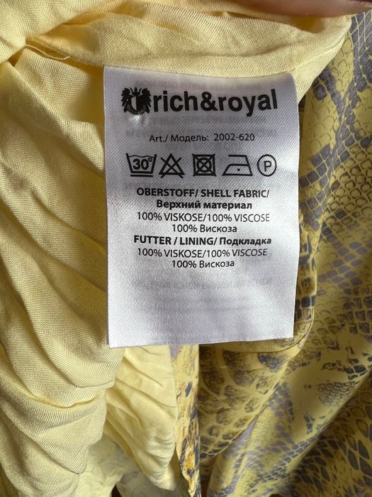 Rochie Rich&Royal L snake print galben mov vascoza midi medie