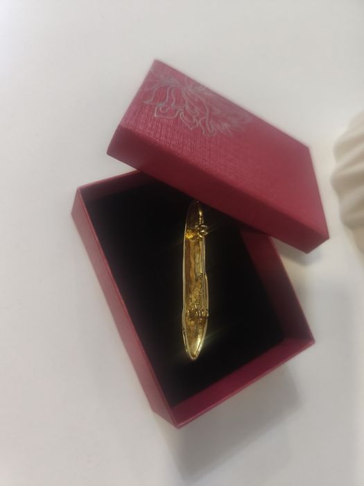 Broșă  modernă   de culoare aurie