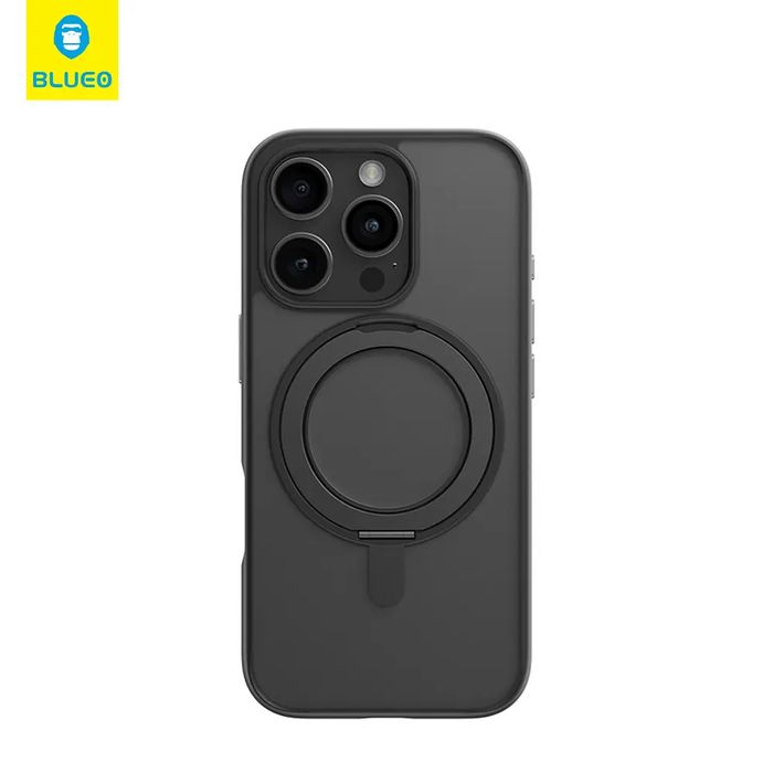 Blueo skin friendly magnetic case with 360 rotatable stand iphone 16 p