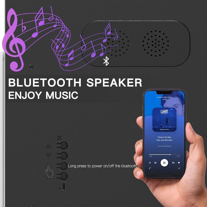 Гримьорско огледало Холивуд с вградено осветление, bluetooth, зарядно