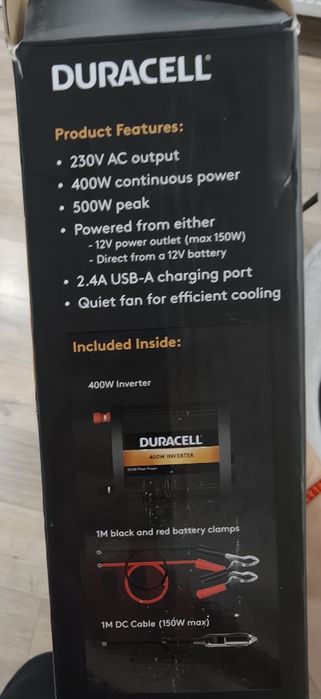 инвертор на ток на Duracell – от  12V ток от акумулатор в 230V  за кола