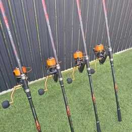 Set 4 Lansete Crap 3.0m 3.75 LBS 3 tronsoane  + 4 Mulinete AQUASITE